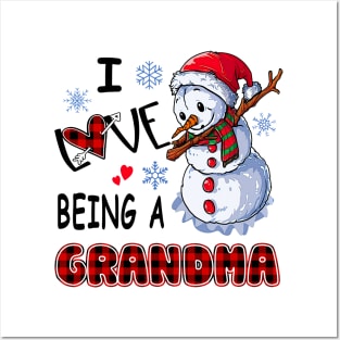 Chirstmas Snowman I Love Being A Grandma Posters and Art